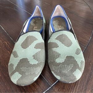 ROTHY'S 'The Loafer' Green Olive Camo Slip On Flats Women’s Size 8.5 M